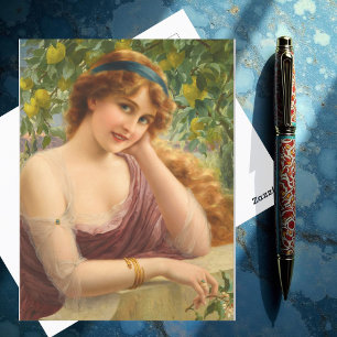 Girl by Lemon Tree by Emile Vernon Postkarte