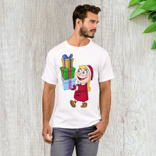 Girl Carry Weihnachtsgeschenke Mens T - Shirt