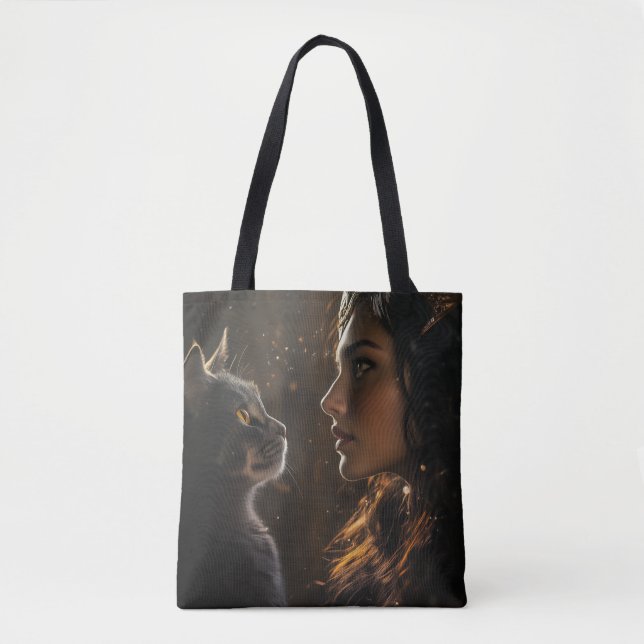Girl & Cat Powa Tote Bag (Vorderseite)