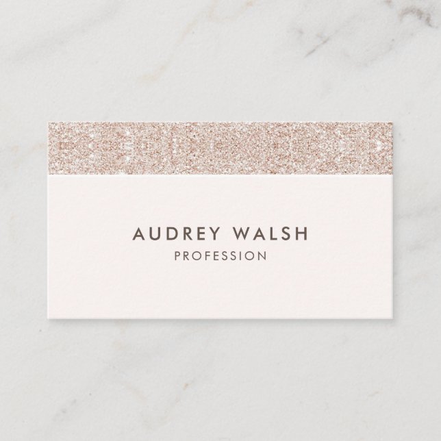 Girl Champagne Creme Glitzer Luxus beruflich Visitenkarte (Vorderseite)