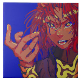 Girl changing pixelart fliese