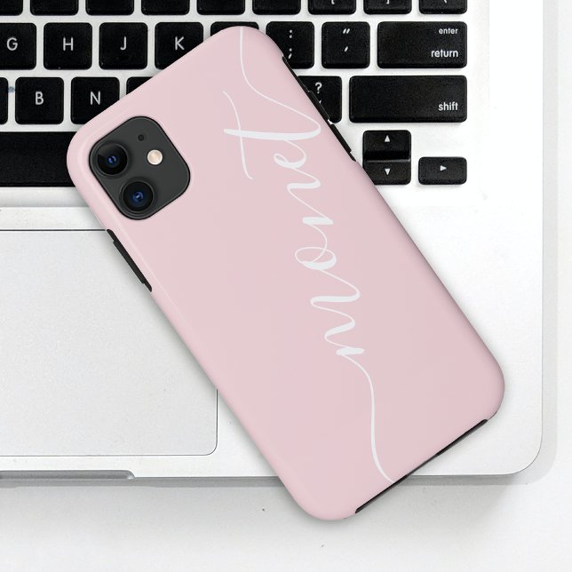 Girl Chic Handgeschriebener Skriptname Pink Custom Case-Mate iPhone Hülle (Von Creator hochgeladen)