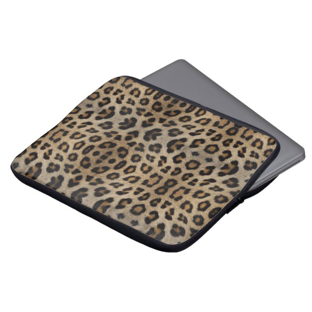 Girl-chic Leopard-Blatt-Tiermuster Spaß Laptopschutzhülle (Vorne Oben)