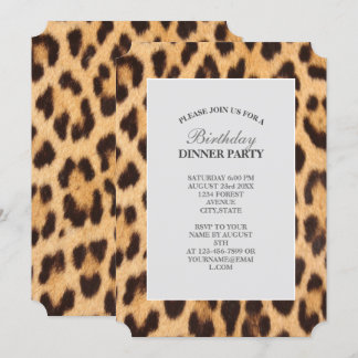 Girl Chic Leopard Print Safari Geburtstagsparty Einladung