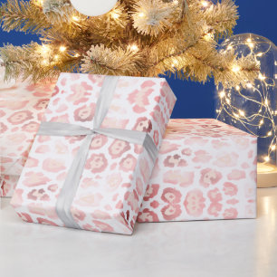 Girl chic leopard Printmuster pink und weiß Geschenkpapier
