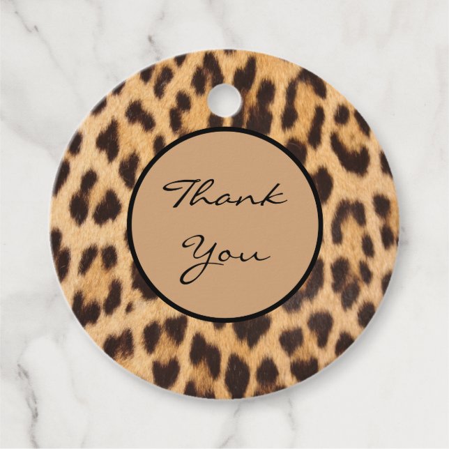 Girl-Chic Wildsafari-Leopardenprint Geschenkanhänger (Vorderseite)