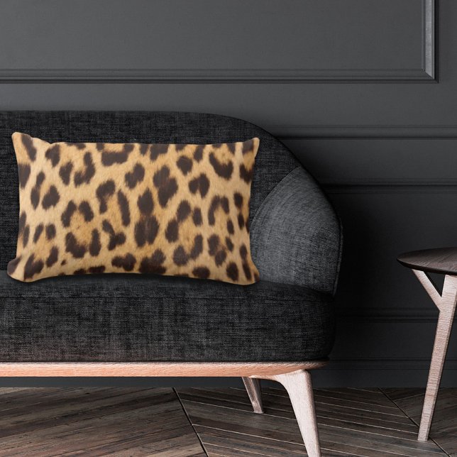 Girl-Chic Wildsafari-Leopardenprint Lendenkissen (girly chic wild safari fashion leopard print lumbar pillow)