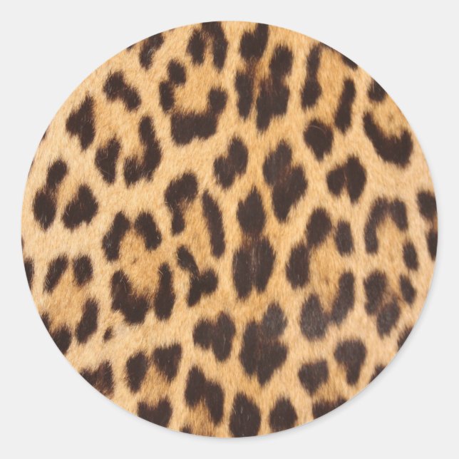 Girl-Chic Wildsafari-Leopardenprint Runder Aufkleber (Vorderseite)