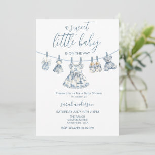 Girl Chinoiserie Kinderkleidung Babydusche Einladung