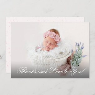 Girl Christening Pink Watercolor Dankeskarte