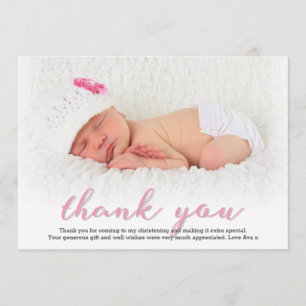 Girl Christening/Taufe Danke-Card Dankeskarte
