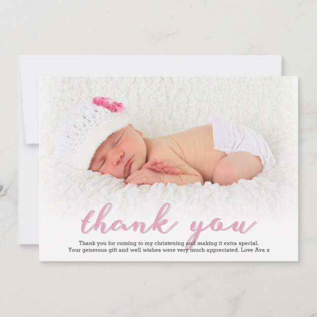 Girl Christening/Taufe Danke-Card Dankeskarte (Vorderseite)
