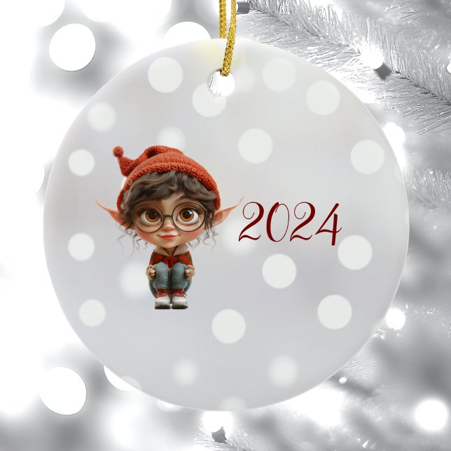 Girl Christmas Elf Keramik Ornament (Von Creator hochgeladen)