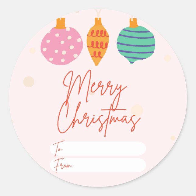 Girl Christmas-Geschenksticker Runder Aufkleber (Vorderseite)