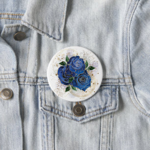 Girl Collage - Mitternachtsblau Button