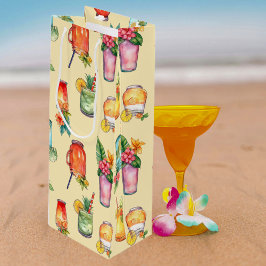 Girl Colorful Cocktail Muster Geschenktüte Für Weinflaschen