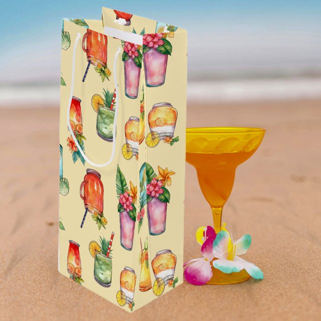 Girl Colorful Cocktail Muster Geschenktüte Für Weinflaschen (Von Creator hochgeladen)