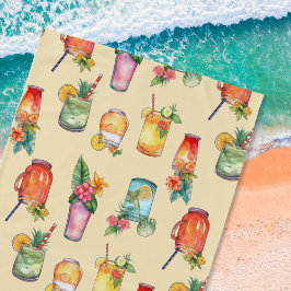 Girl Colorful Cocktail Muster Strandtuch