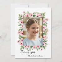 Girl Confirmation Custom Foto Floral Vielen Dank