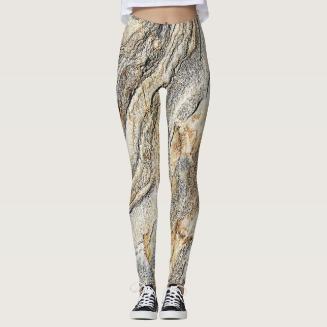 Girl Cool moderne Marmortextur Leggings (Vorderseite)