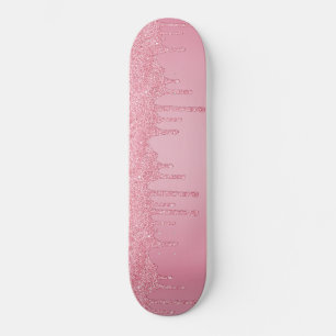 Girl Cool Pink Glitzer Sparkle Tropfen Skateboard