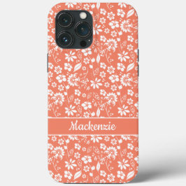 Girl Coral Peach Tropical Floral Muster Case-Mate iPhone Hülle