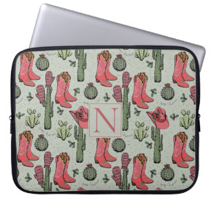 Girl Country Cowgirl Christmas Monogram Laptopschutzhülle