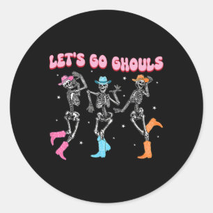 Girl Cowgirl Lasse Go Ghouls Halloween Ghost Danci Runder Aufkleber