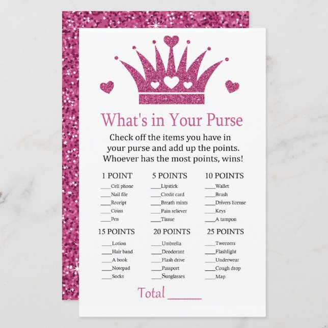 Girl Crown Was ist in deinem Handyspiel Babydusche (Vorne/Hinten)