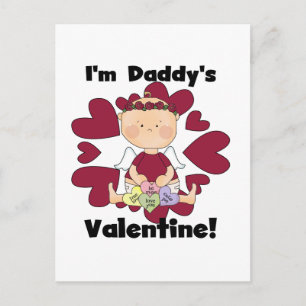 Girl Cupid Daddy's Valentine Tshirts Feiertagspostkarte