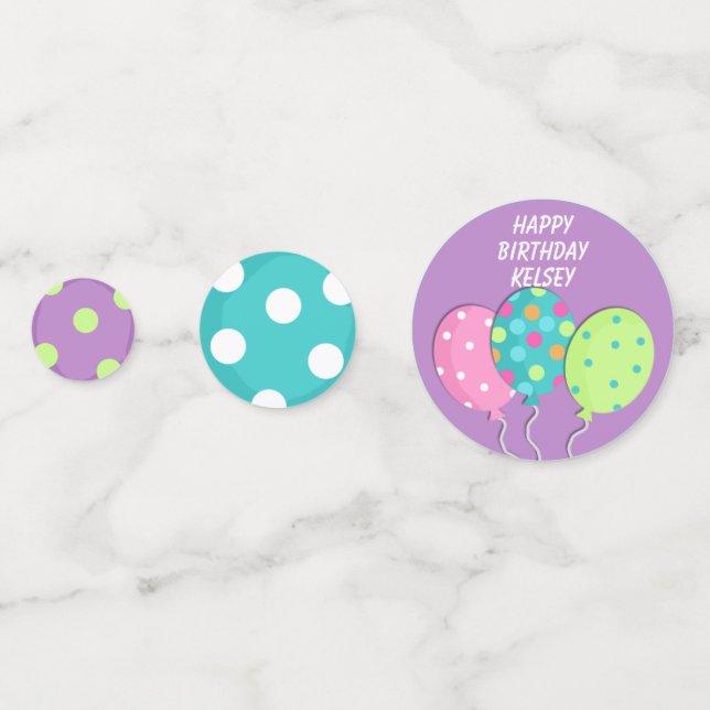 Girl Custom Birthday Confetti Konfetti (Vorderseiten)