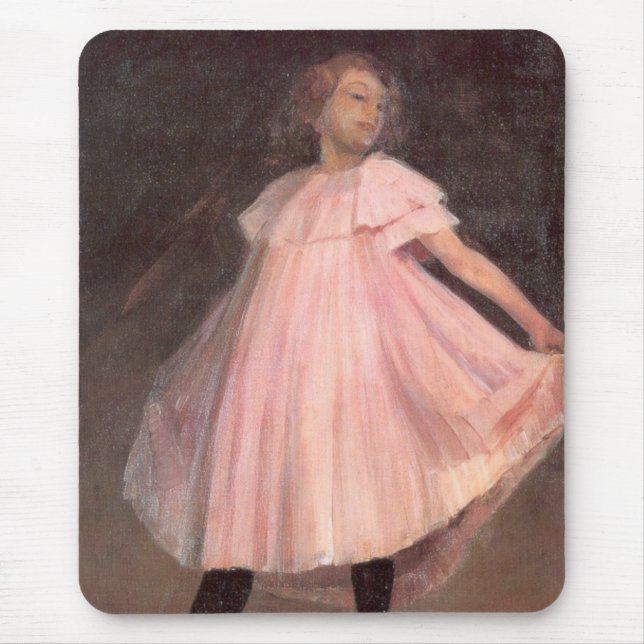 Girl Dancer in einem rosa Kleid Mousepad (Vorne)