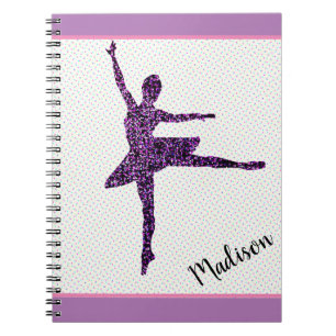Girl Dancer Sparkle Personalisiert Tiny Dot Notebo Notizblock