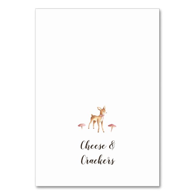 Girl Dee on White Buffet Food Labels Tischnummer (Vorderseite)