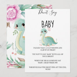 Girl Dinosaur Pink Peony Say keine Kinderkarten