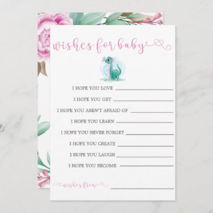 Girl Dinosaur Pink Peony wünscht sich Baby Invites