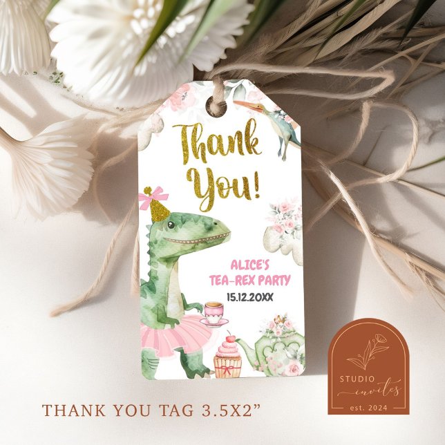 Girl Dinosaur Tutu Tea-Rex Gift Tags Geschenkanhänger (Von Creator hochgeladen)