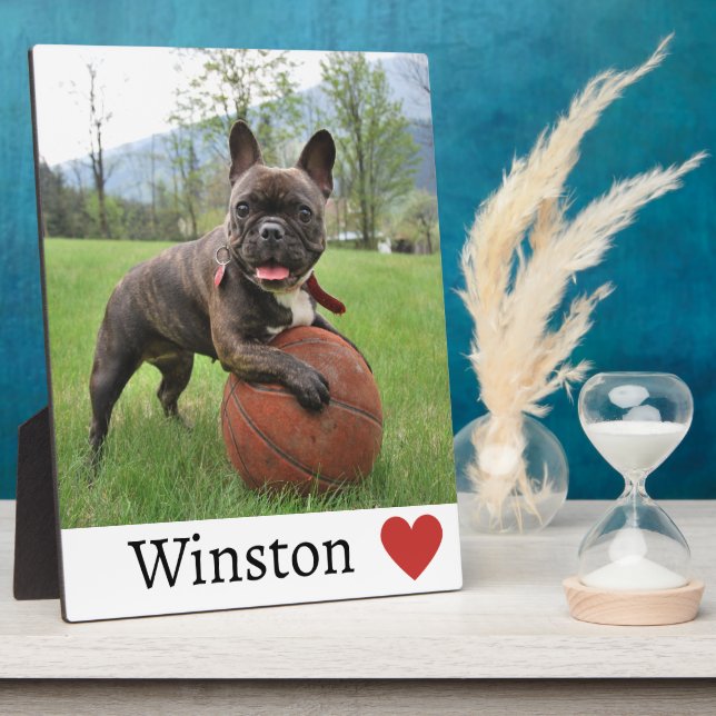 Girl Dog Lover Foto und Name French Bulldog Dog Fotoplatte (Seite)