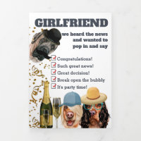 Girl dogs Champagner gratuliert Verlobung