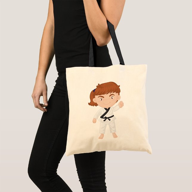 Girl Doing Karate Tote Bag Tragetasche (Von Creator hochgeladen)