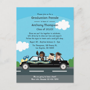 Girl Drive by Graduation Party Postkarte