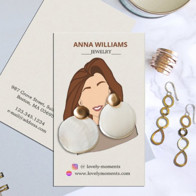 Girl Earring Display Card Visitenkarte (Von Creator hochgeladen)