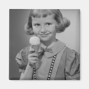 Girl Eating Ice Creme Magnet