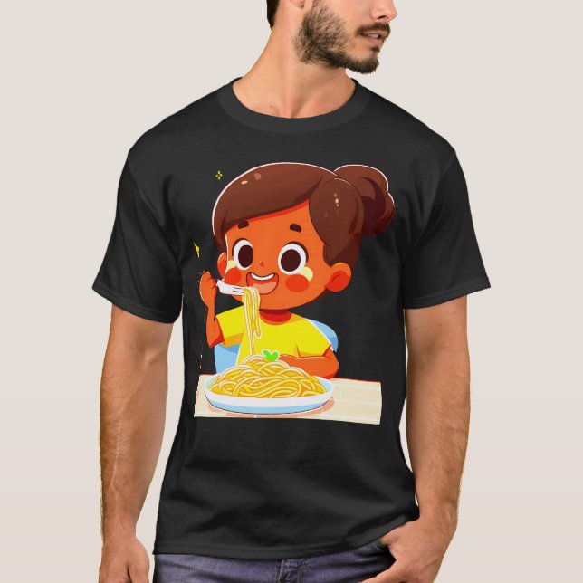 Girl Eating Spaghetti 2 T-Shirt (Vorderseite)
