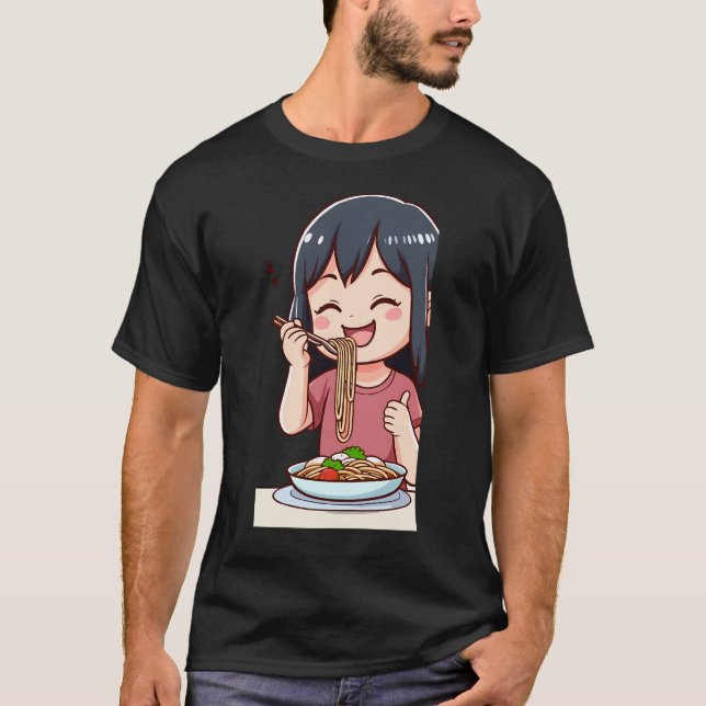 Girl Eating Spaghetti 3 T-Shirt (Vorderseite)
