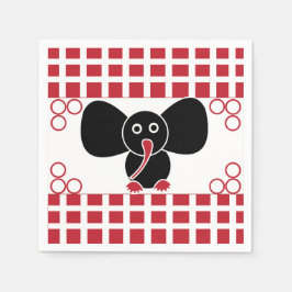 Girl Elephant Birthday Serviette