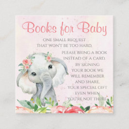 Girl Elephant Book Request Cards Quadratische Visitenkarte