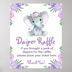 Girl Elephant Diaper Raffle Baby Duschgel Spielzei Poster