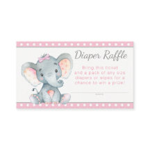 Girl Elephant Diaper Raffles Tickets