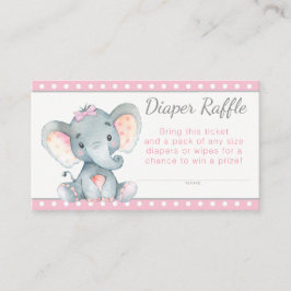 Girl Elephant Diaper Raffles Tickets Begleitkarte
